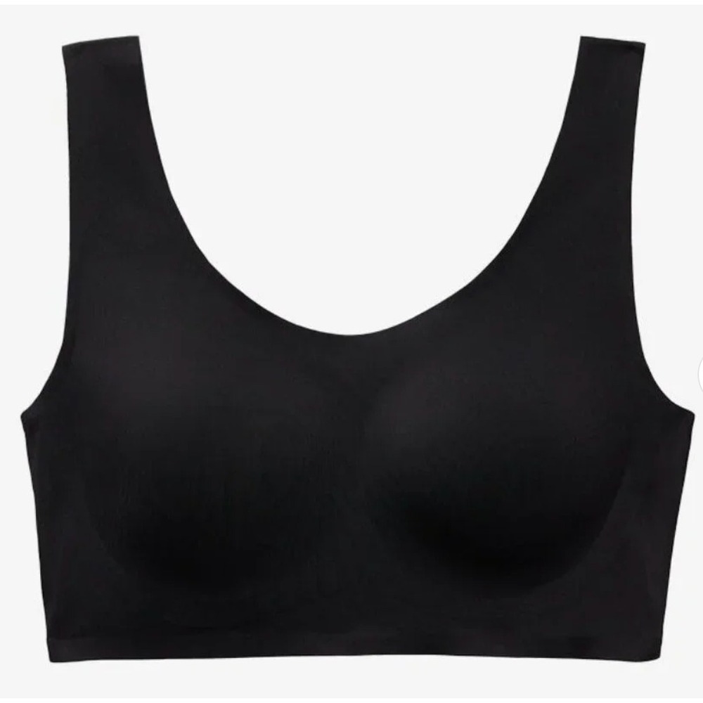 ThirdLove Smoothing Scoop Wireless Bra M Black Seamless Soft Removable Pads